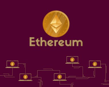 Blockchain ethereum sembolü cryptocurrency arka plan