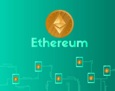 Blockchain ethereum cryptocurrency kavramı arka plan