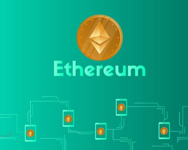 Blockchain ethereum cryptocurrency kavramı arka plan