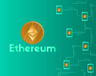 Blockchain ethereum cryptocurrency kavramı arka plan