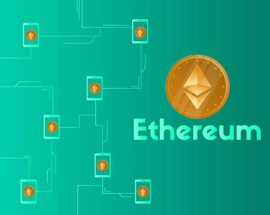 Blockchain ethereum cryptocurrency kavramı arka plan