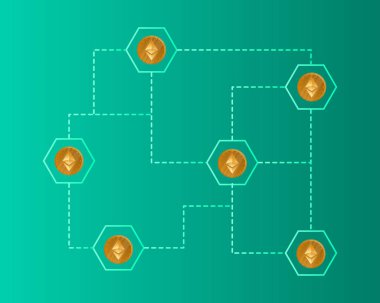 Blockchain ethereum cryptocurrency kavramı arka plan