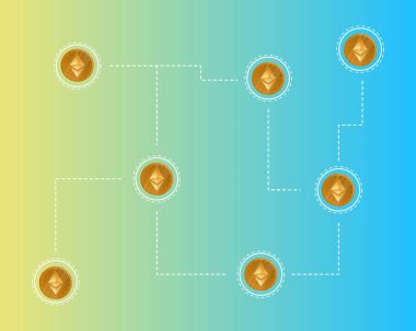 Blockchain ethereum cryptocurrency bağlantı stili arka plan