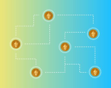 Blockchain ethereum cryptocurrency bağlantı stili arka plan
