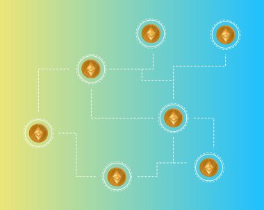 Blockchain ethereum cryptocurrency bağlantı stili arka plan