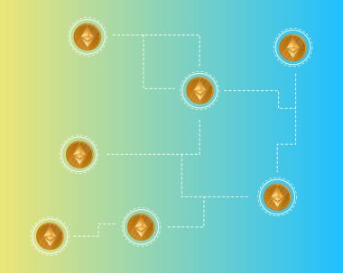 Blockchain ethereum cryptocurrency bağlantı stili arka plan