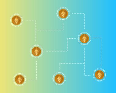 Blockchain ethereum cryptocurrency bağlantı stili arka plan