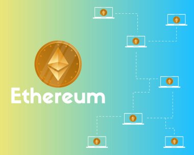 Blockchain ethereum cryptocurrency bağlantı stili arka plan