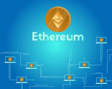 Blockchain ethereum cryptocurrency ağ arka plan