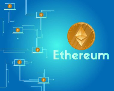 Blockchain ethereum cryptocurrency ağ arka plan