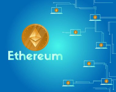 Blockchain ethereum cryptocurrency ağ arka plan