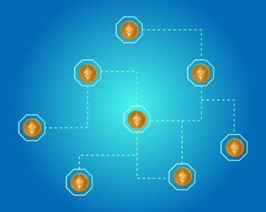 Blockchain ethereum cryptocurrency ağ arka plan