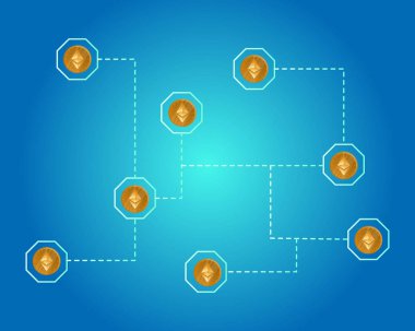 Blockchain ethereum cryptocurrency ağ arka plan