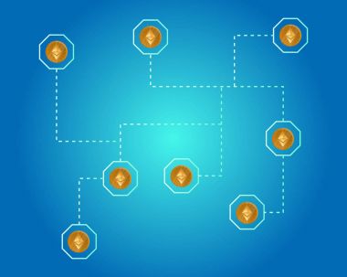 Blockchain ethereum cryptocurrency ağ arka plan
