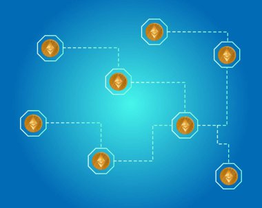 Blockchain ethereum cryptocurrency ağ arka plan