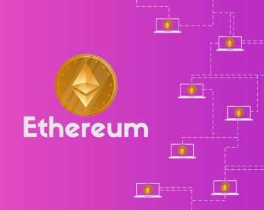 Kavram arka plan ağ Blockchain ethereum cryptocurrency