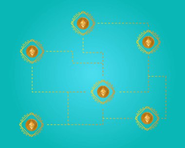 Blockchain ethereum cryptocurrency sanal arka plan