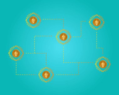 Blockchain ethereum cryptocurrency sanal arka plan