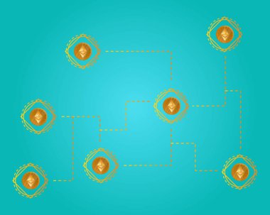 Blockchain ethereum cryptocurrency sanal arka plan