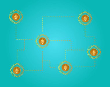 Blockchain ethereum cryptocurrency sanal arka plan