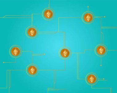 Blockchain ethereum cryptocurrency sanal arka plan