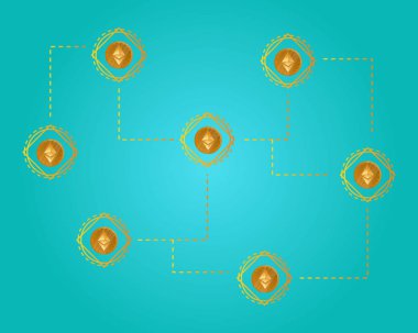 Blockchain ethereum cryptocurrency sanal arka plan
