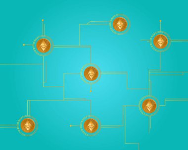 Blockchain ethereum cryptocurrency sanal arka plan