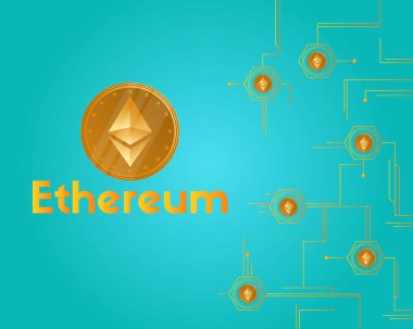 Blockchain ethereum cryptocurrency sanal arka plan