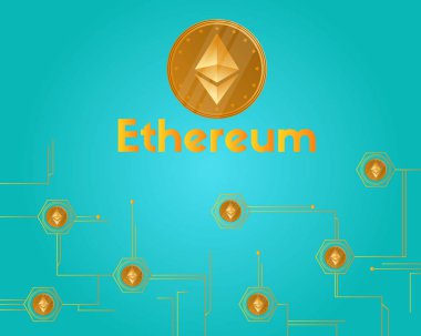 Blockchain ethereum cryptocurrency sanal arka plan