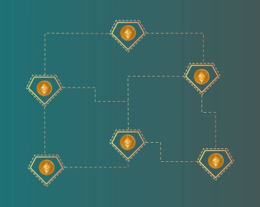 Blockchain ethereum cryptocurrency Finans arka plan