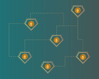 Blockchain ethereum cryptocurrency Finans arka plan