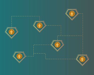 Blockchain ethereum cryptocurrency Finans arka plan