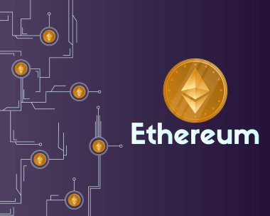 Blockchain ethereum cryptocurrency koyu arka plan üzerinde