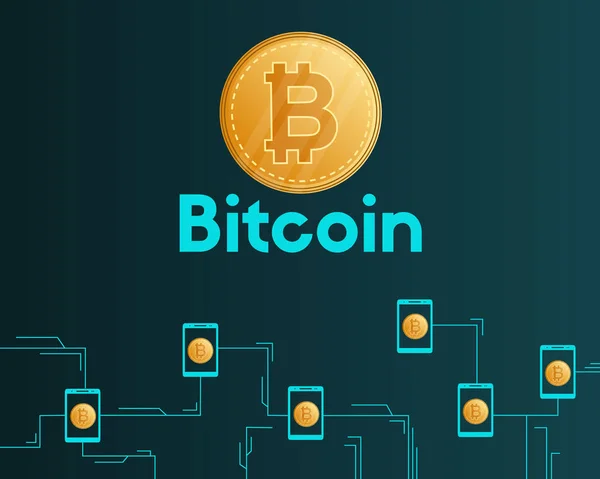 Bitcoin criptomoneda fondo estilo moderno — Vector de stock