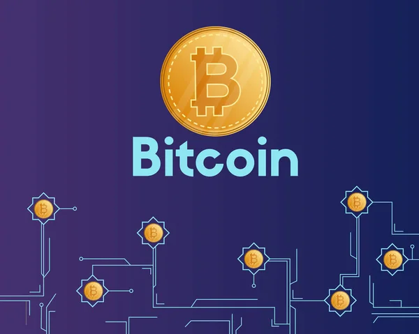 Bitcoin criptomoneda tecnología de fondo estilo — Archivo Imágenes Vectoriales