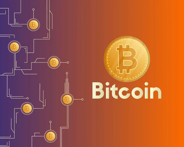 Bitcoin cryptocurrency digitale betaling achtergrondstijl — Stockvector