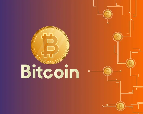 Bitcoin cryptocurrency digitale betaling achtergrondstijl — Stockvector