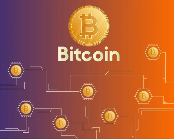 Bitcoin criptomoeda estilo de fundo pagamento digital — Vetor de Stock