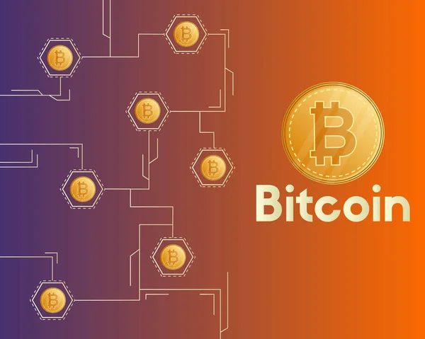 Bitcoin cryptocurrency digitale betaling achtergrondstijl — Stockvector