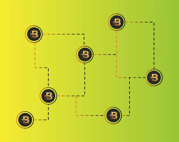 Styl tła technologia blockchain kryptowaluta Bytecoin — Wektor stockowy