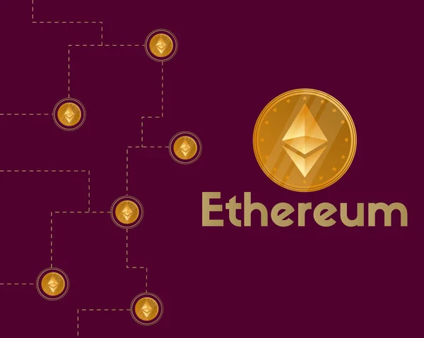 Blockchain Ethereum Symbol Kryptowährung Hintergrund — Stockvektor