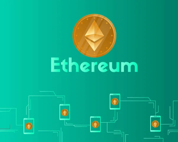 Blockchain Ethereum Kryptowährungskonzept Hintergrund — Stockvektor