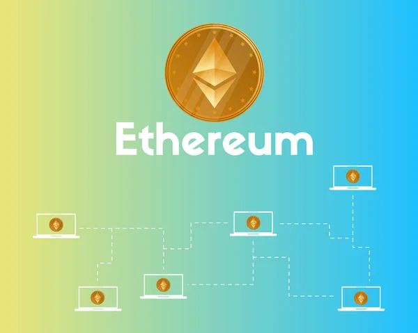 Blockchain Ethereum Kryptowährung Verbindung Stil Hintergrund — Stockvektor