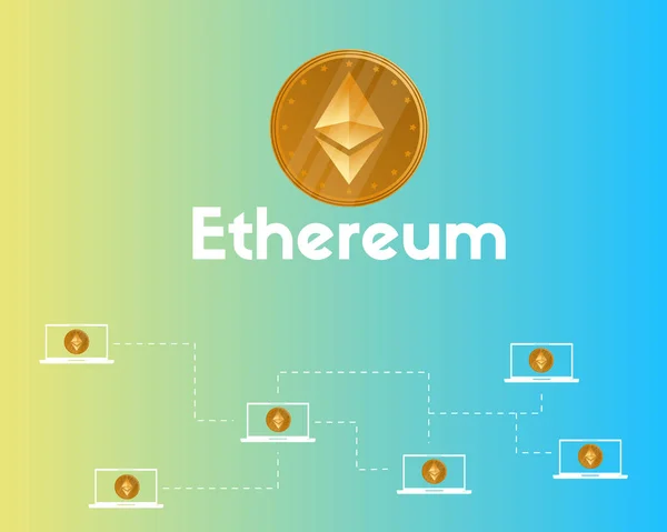 Blockchain ethereum cryptocurrency bağlantı stili arka plan — Stok Vektör
