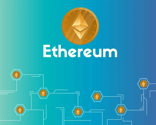 Blockchain ethereum cryptocurrency teknolojik altyapı — Stok Vektör