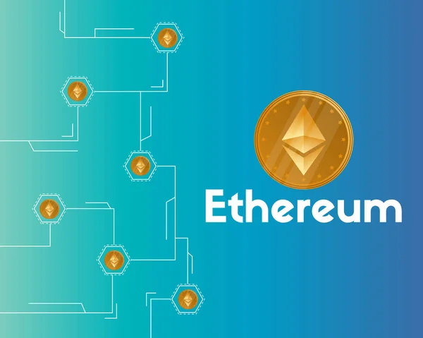 Hintergrund der Blockchain-Kryptowährungstechnologie Ethereum — Stockvektor