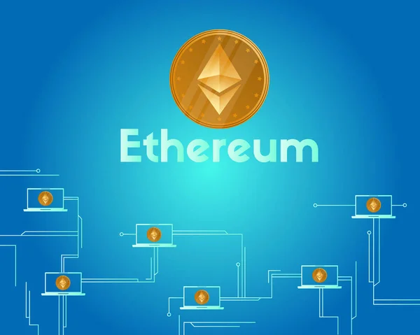 Blockchain ethereum fond de réseau crypto-monnaie — Image vectorielle