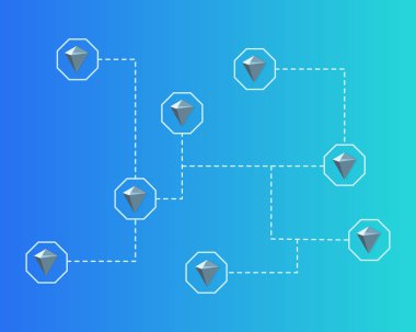 Kucoin hisse cryptocurrency bitcoin mavi zemin üzerine