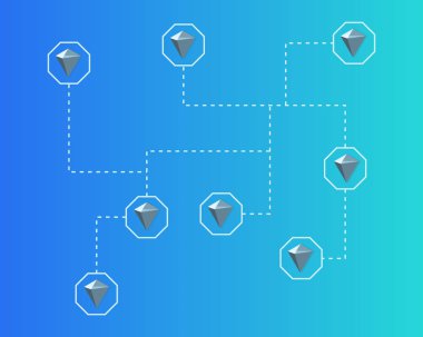 Kucoin hisse cryptocurrency bitcoin mavi zemin üzerine