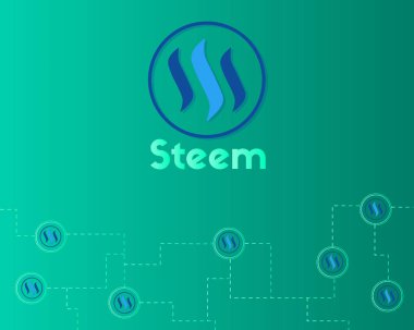 Blockchain Steem teknoloji arka plan toplama